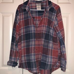 AEO plaid boyfriend button up